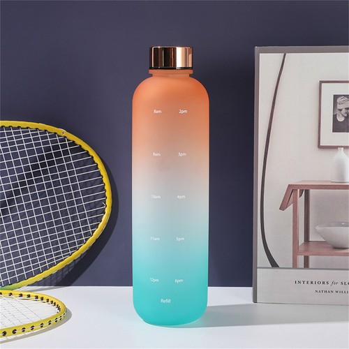 1L Water Bottle Drink Flask With Time Markings BPA Free Sport Gym Motivational - Picture 15 of 15