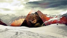 Landscape polyscape mountains snow triangle abstract art Custom Gaming Mat Desk