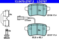 ATE 13.0470-2767.2 BRAKE PAD SET, DISC BRAKE REAR AXLE FOR ALFA ROMEO