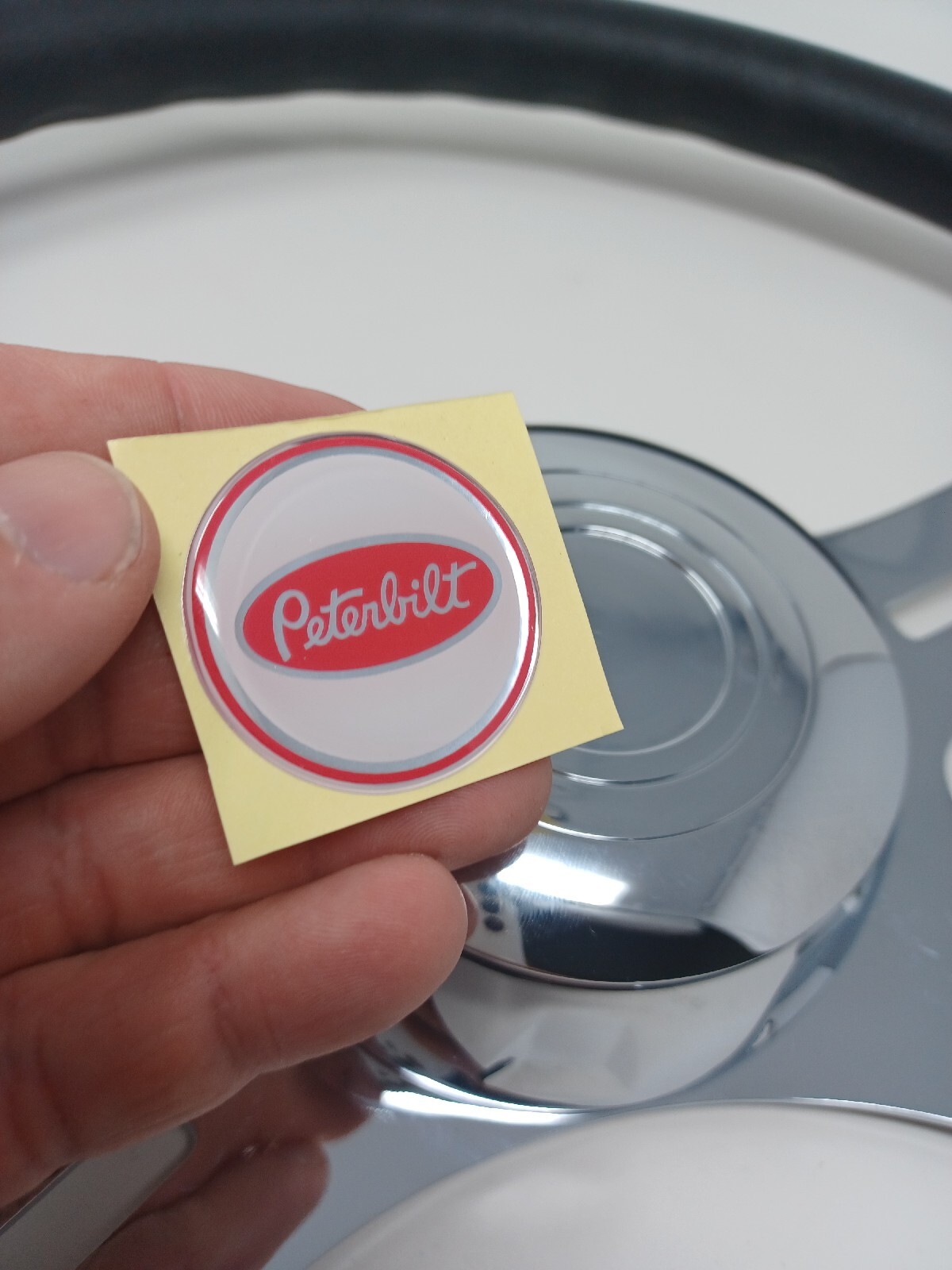 Peterbilt Steering Wheel horn button 1.5 inches Epoxy Sticker 1 sticker
