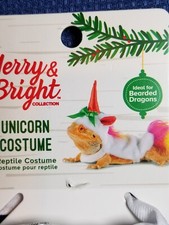 Merry  Bright Reptile Bearded Dragon Costume Santa Dragon Unicorn Reindeer