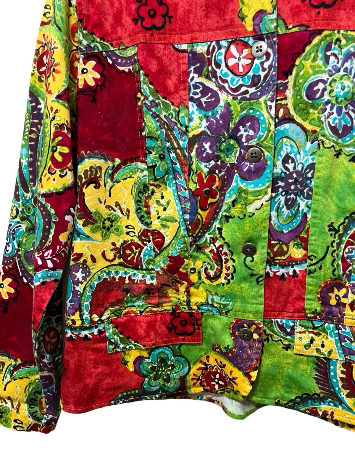 Chico’s Button Front Jacket With Mandarin Collar … - image 2