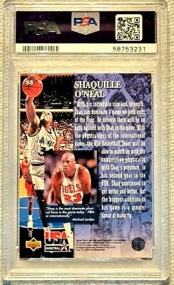1994 Shaquille O'Neal #53 Upper Deck USA! Jordan Gold Signature