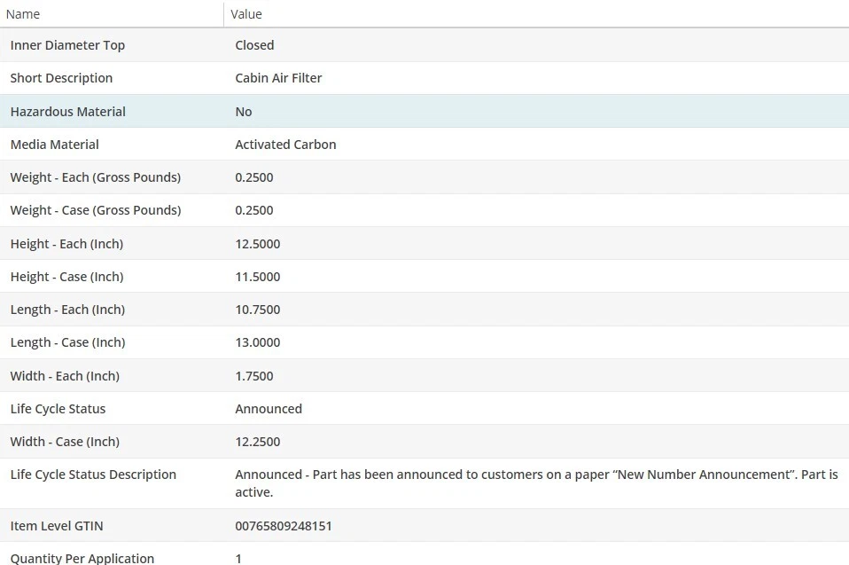 Filtro de aire de cabina WIX para ACURA MDX 2007-2020 Foto 4 de 4