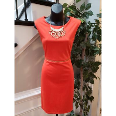 kardashian kollection orange dress Kardashian kollection Women's Orange Sleeveless Cutout Back Dress Size: L