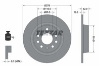 2X Textar 92167603 Bremsscheibe FüR Opel