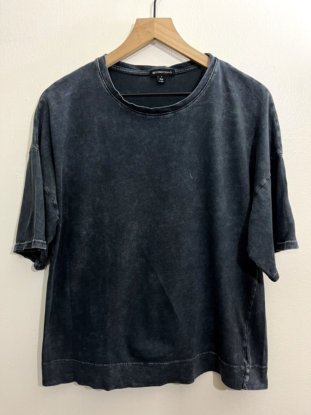 beyond-yoga sweat boyfriend casual oversized washed shirt