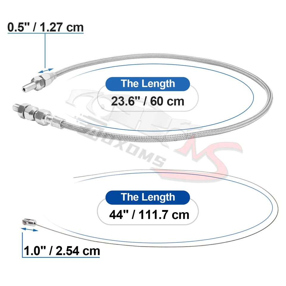 24" THROTTLE CABLE BRAIDED STAINLESS STEEL UNIVERSAL ACCELERATOR For FORD, CHEVY - Image 2 of 4