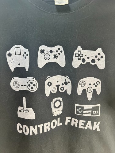 Control Freak Old School Video Game Controller Graphic Tee JERZEES Cotton - Picture 2 of 5