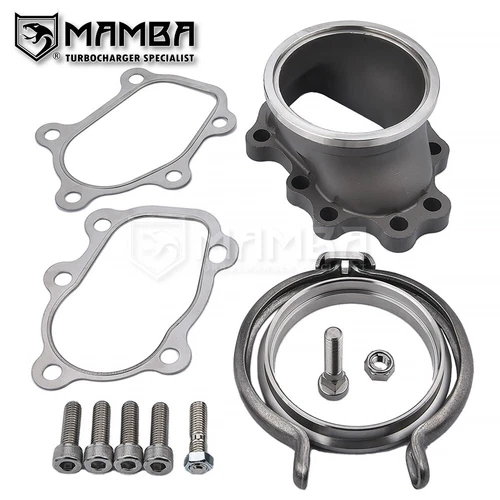 Turbo Dump Down Pipe Flange Adapter 5 Bolt to 3" V-Band Fits Nissan SR20 RB26