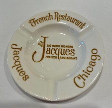 Vintage Ashtray Souvenir From Jacques Restaurant in Chicago Made by Royal China