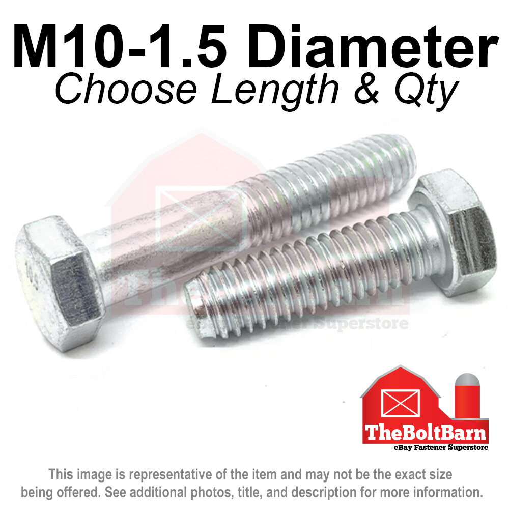 M10-1.5 Class 10.9 Hex Cap Screws Bolts COARSE Thread Zinc (Pick Length & Qty)