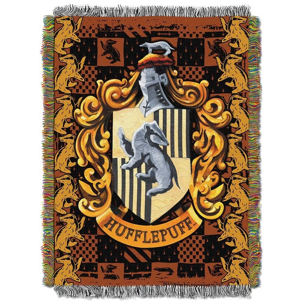 Hufflepuff Crest (Harry Potter) Woven Tapestry Throw Blanket