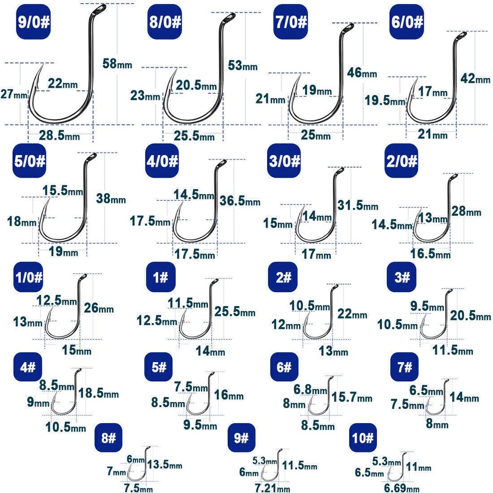 50~200Pcs Octopus Fishing Hooks High Carbon Steel Circle Hooks for Saltwater - Image 2 of 4