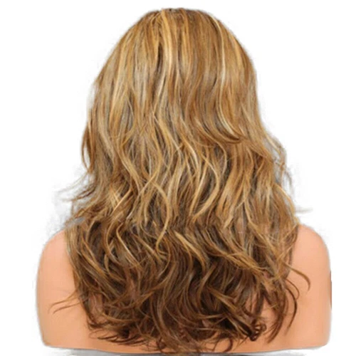 Parrucca donna pop go*lden bionda resistente al calore lunga riccia ondulata volume intero capelli - Foto 13 di 17