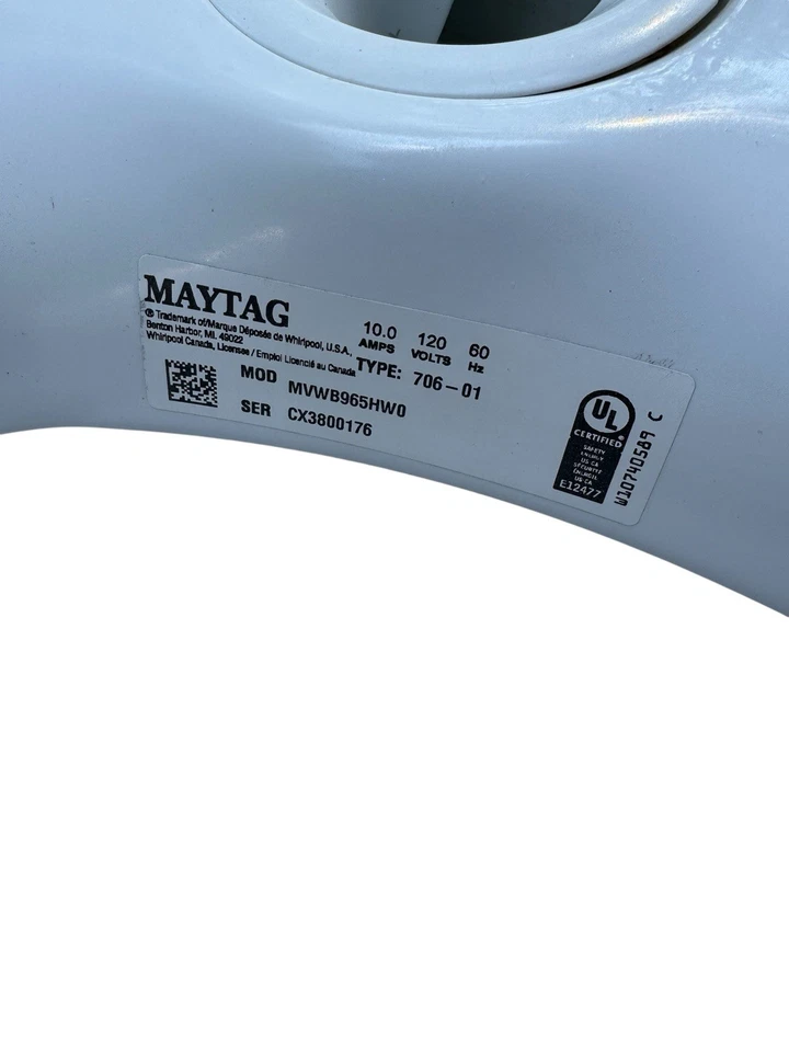 W10747123-- OEM Genuine Maytag Washer Top White from WVWB965HW0/W19740589C - Image 4 of 4