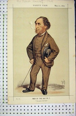 Original alter antiker Druck Vanity Fair Cartoon 1870 Sir Joseph Hawlet Turf 19.
