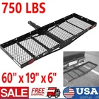 750LBS Trailer Hitch Mount Cargo Basket Rear Luggage Rack Carrier For SUV Car