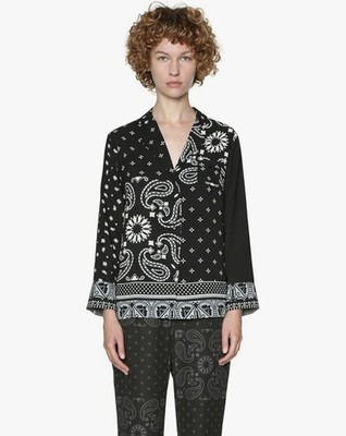 Desigual Capanema Pyjama Inspired Shirt Paisley Geomeric Size: Large