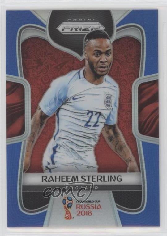 2018 Panini Prizm World Cup Blue Prizm 16/199 Raheem Sterling #73 01eh