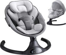 Larex Gray Infant Baby Swing Adjustable Speeds, Audio Input, Multi-position