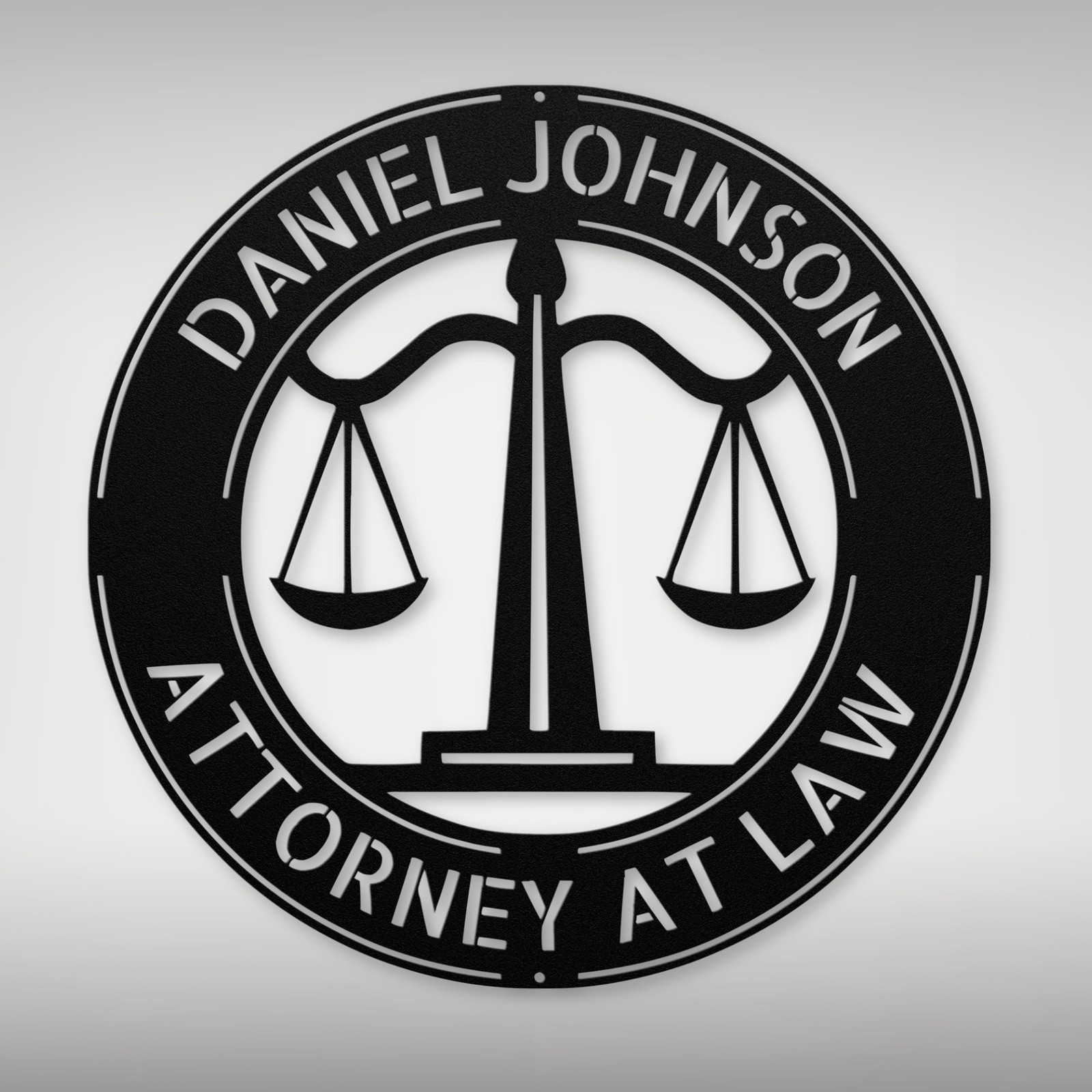 Custom Law Firm Metal Wall Art Sign Personalized Lawyer Gift for Man And Woman