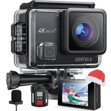 Action Camera 4K 30fps, Waterproof Underwater Camera for Snorkeling, 20MP WiF...