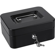 Sichere Metall-Geldkassette mit Schlüssel & Münzfach