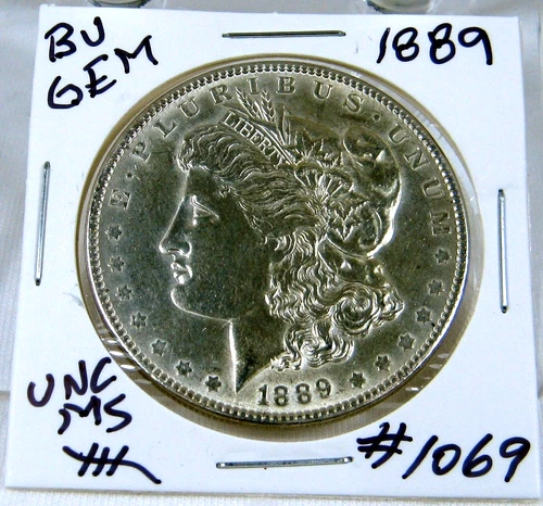 1889 MORGAN SILVER DOLLAR FROM ORIGINAL BANK BAG GEM BU US MINT #1069