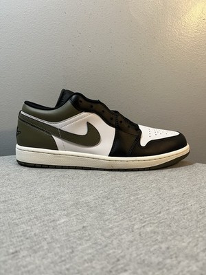 Nike Air Jordan 1 Low Black Toe Medium Olive Green Men's Shoe Size 11 553558-092