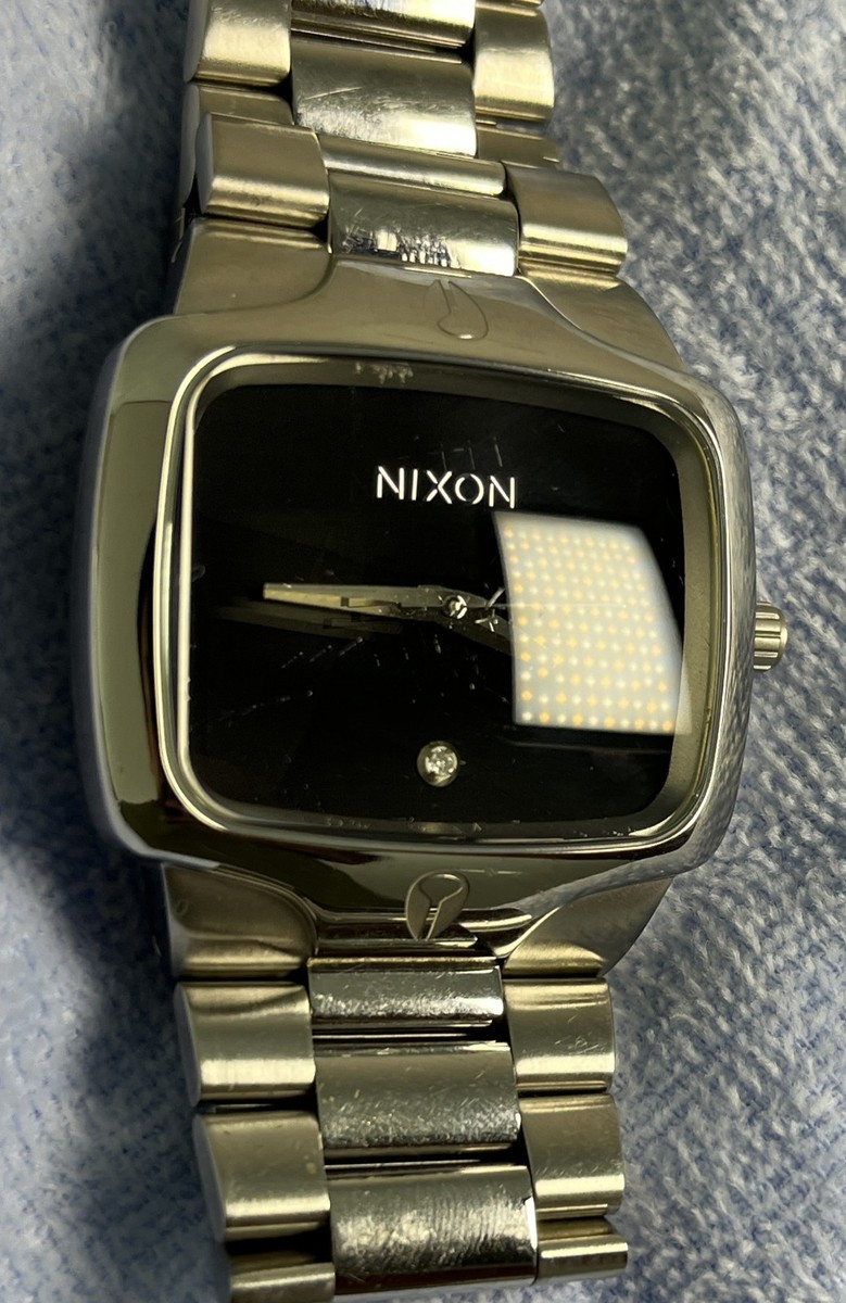 NIXON The Player Black Dial Silver Quartz Watch Wrist 16.5cm (6.5