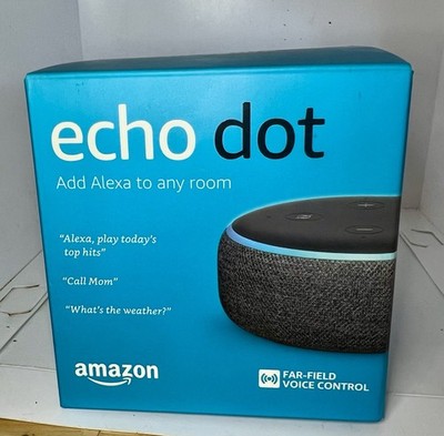 Amazon Echo Dot 3rd Generation w/ Alexa Voice Charcoal WiFi Bluetooth Audio Out