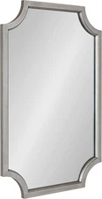 Kate Laurel Hogan Scalloped Wall Mirror 24 x 36 Silver Glam Soft Scallops 24x36