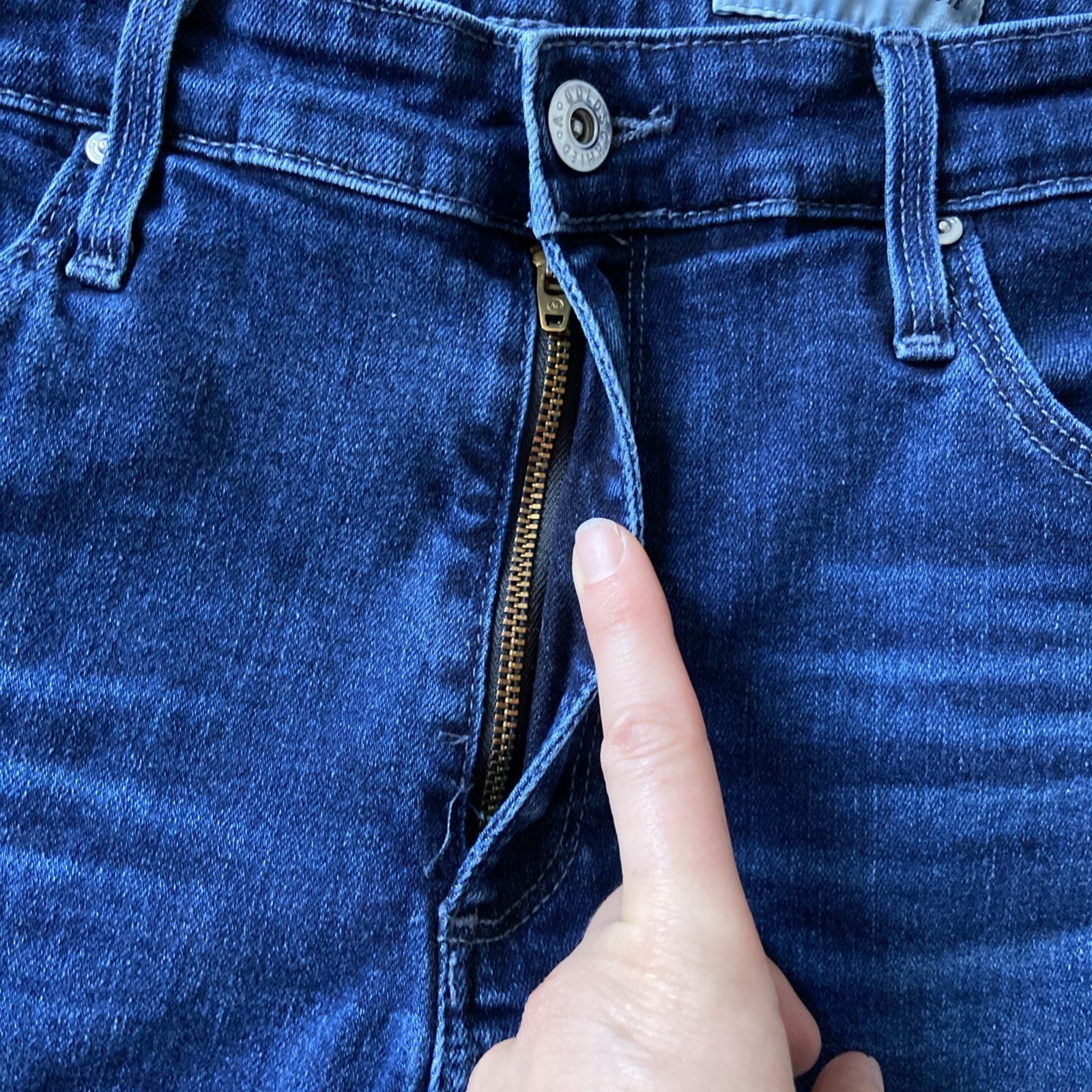 AG Anthropologie Jean Sz 30R Blue Dark The High Rise Stevie Ankle Whisker City thumbnail 11