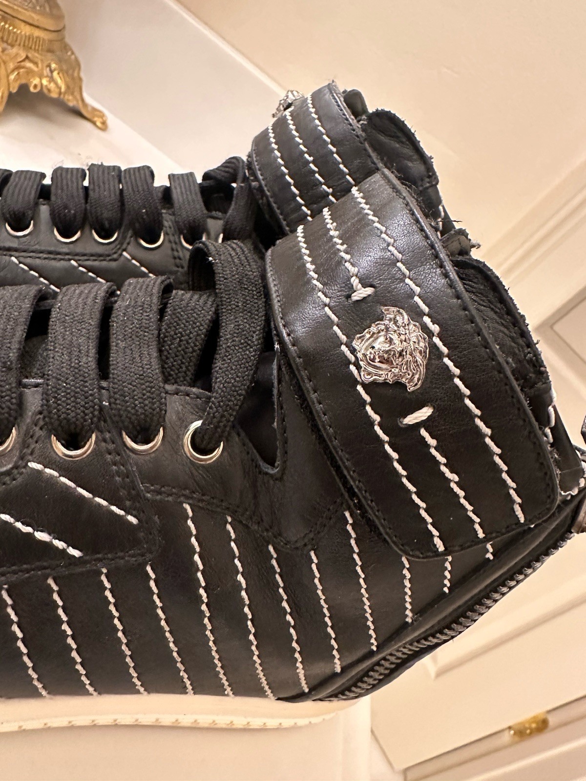 Versace Leather High Top Men Sneakers Size 42 thumbnail 5