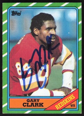 1986 Topps Gary Clark Rookie Auto #176 - Washington Redskins - RC