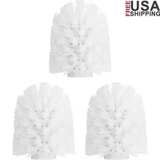 Toilet Brush Heads 3 Pack Durable Replacement Brushes Easy Install No Shedding