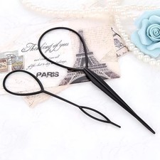 2x Topsy Tail Hair ponytail Maker Styling Braid Tool Diy Loop Women Accessory UK