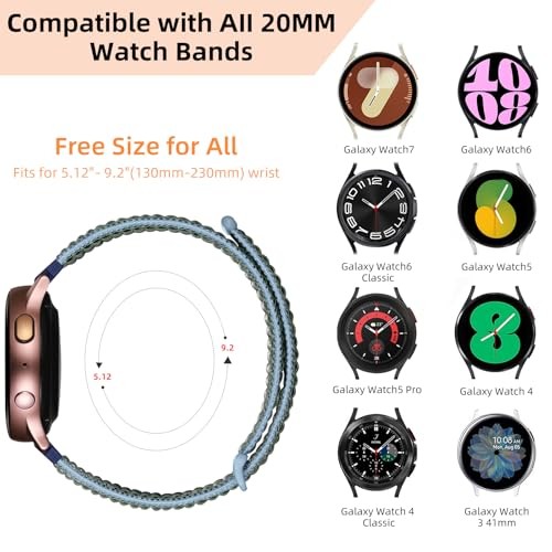 Compatible With Samsung Galaxy Watch 7 6 5 4 40mm 44mm, 20mm Deep Navy Blue - Picture 3 of 7