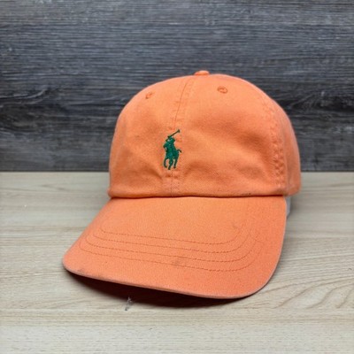 Polo Ralph Lauren Hat Cap Strap Back Orange Green Pony Logo
