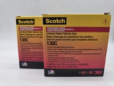 Lot Of 2 Linerless Rubber Splicing Tape 130C, 30 ft x 1 in, Black 3M  