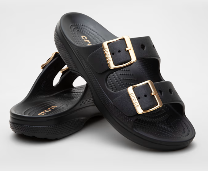Women's Sandals Crocs Classic Saturday Sandals Metallic Buckle