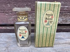 VTG HARMONY OF BOSTON PERFUME OF ROSE EMPTY BOTTLE w ORIGINAL BOX