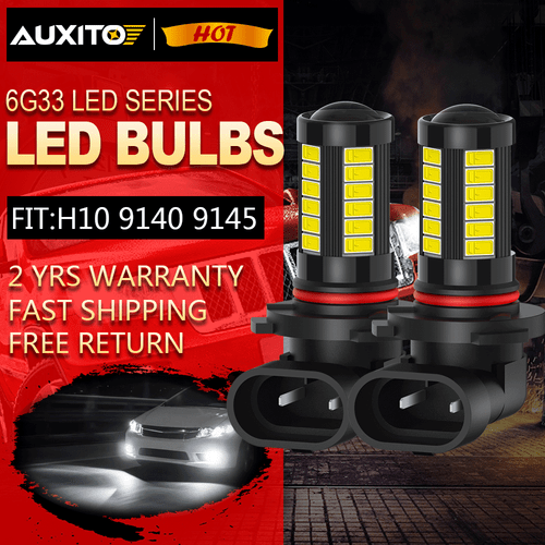 9140 H10 100W HID White LED Headlight Fog Light Driving Bulbs DRL Super Bright - Picture 1 of 9