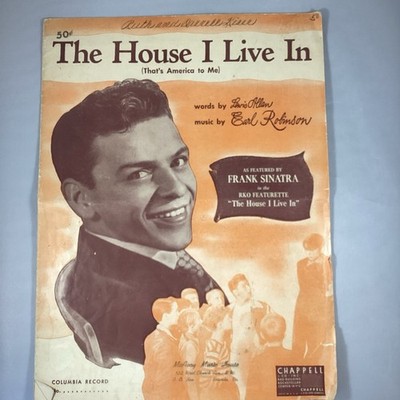 The House I Live In Sheet Music Lewis Allan Earl Robinson Frank Sinatra