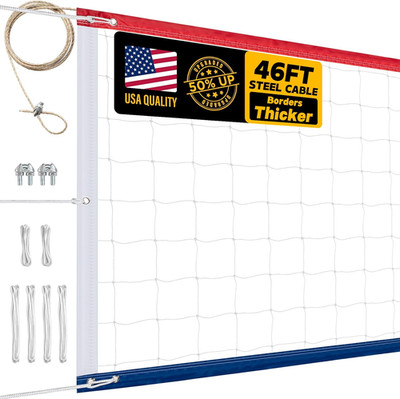 Upgraded Professional Volleyball Net Outdoor Heavy Duty   Weatherproof, Extended