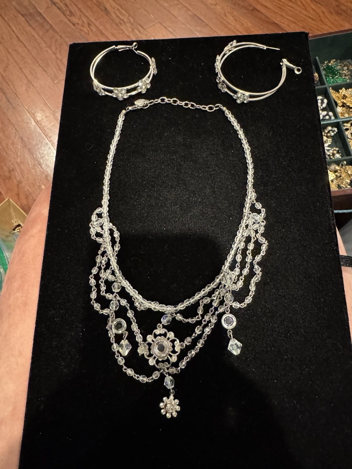 Robert Rose Multi Layer Rhinestone & Faceted Bead… - image 1