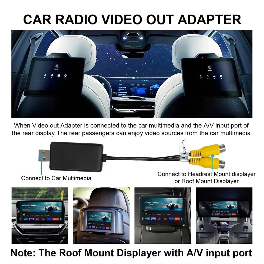 USB to CVBS Video Output Adapter 2-RCA Output DC 5V for Android Multimedia