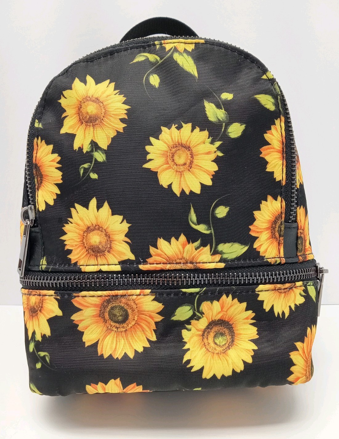 Black Sunflower Print Dual Handle