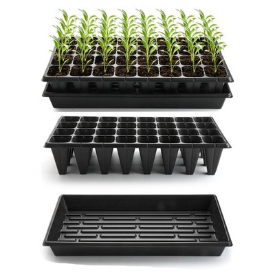 10 Pack 1020 Trays No Holes and 10 Pack 4.3'' Deep 32 Cell Seed Starter Trays,...